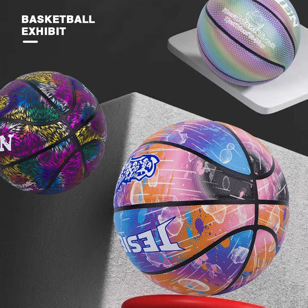 Touch Fish Extra Large Basketball Hoop 23”X 16” Pre-Assembled Portable Over The Door with Flex Rim, Includes One Deflated Luminous Glowing Leather Basketball with Pump, for Indoor : Sports & Outdoors