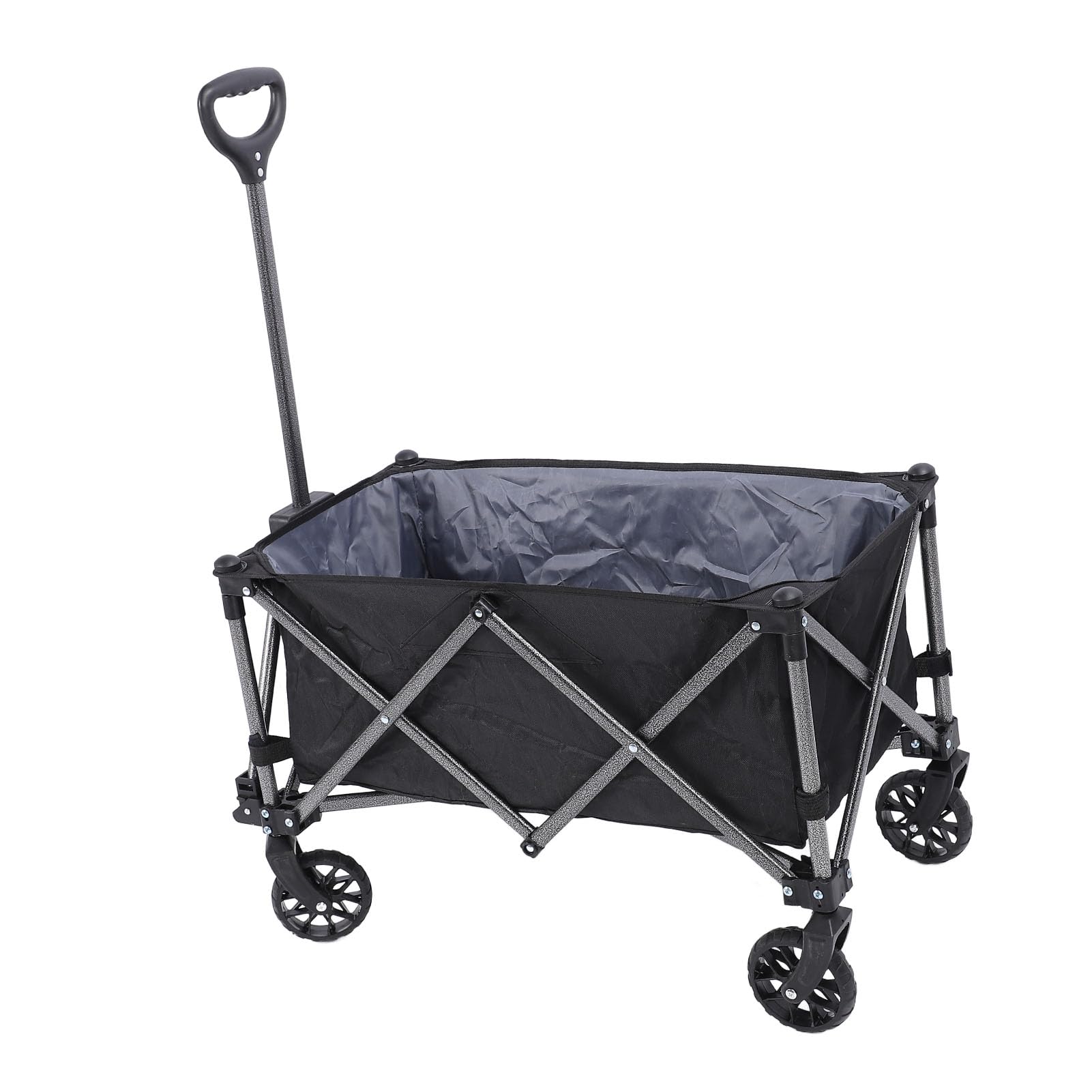 100 L Polyester Stahl Outdoor Hilfsprogramm Klappbare Autowagen Car Car Camp für Sporteinkaufslager Schwarz