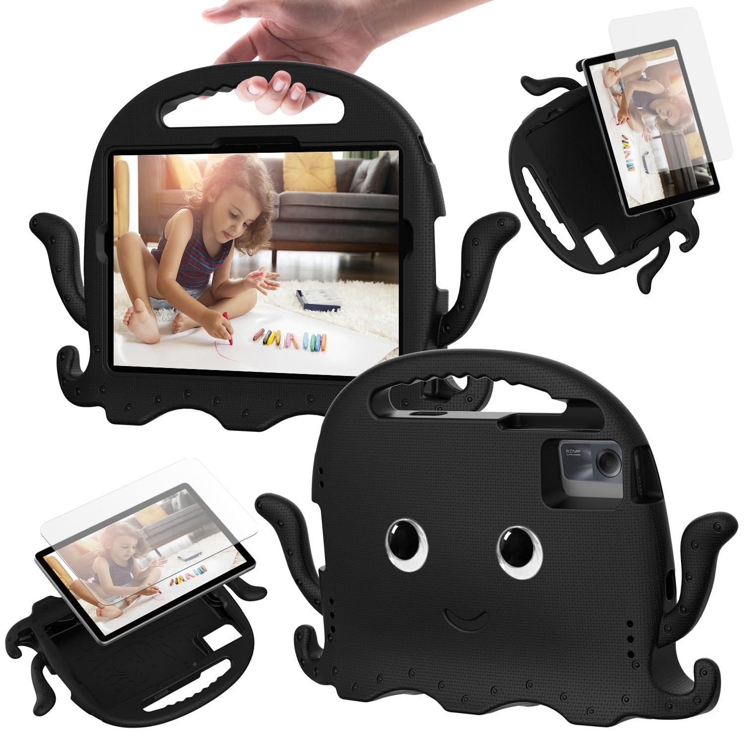Étui pour tablette PC Étui Compatible with tablette Samsung Tab S7/S8 11 pouces (SM-X700/X706/T870/T875), léger et résistant aux chocs, coins antidérapants, avec bandoulière Compatible with enfants ga