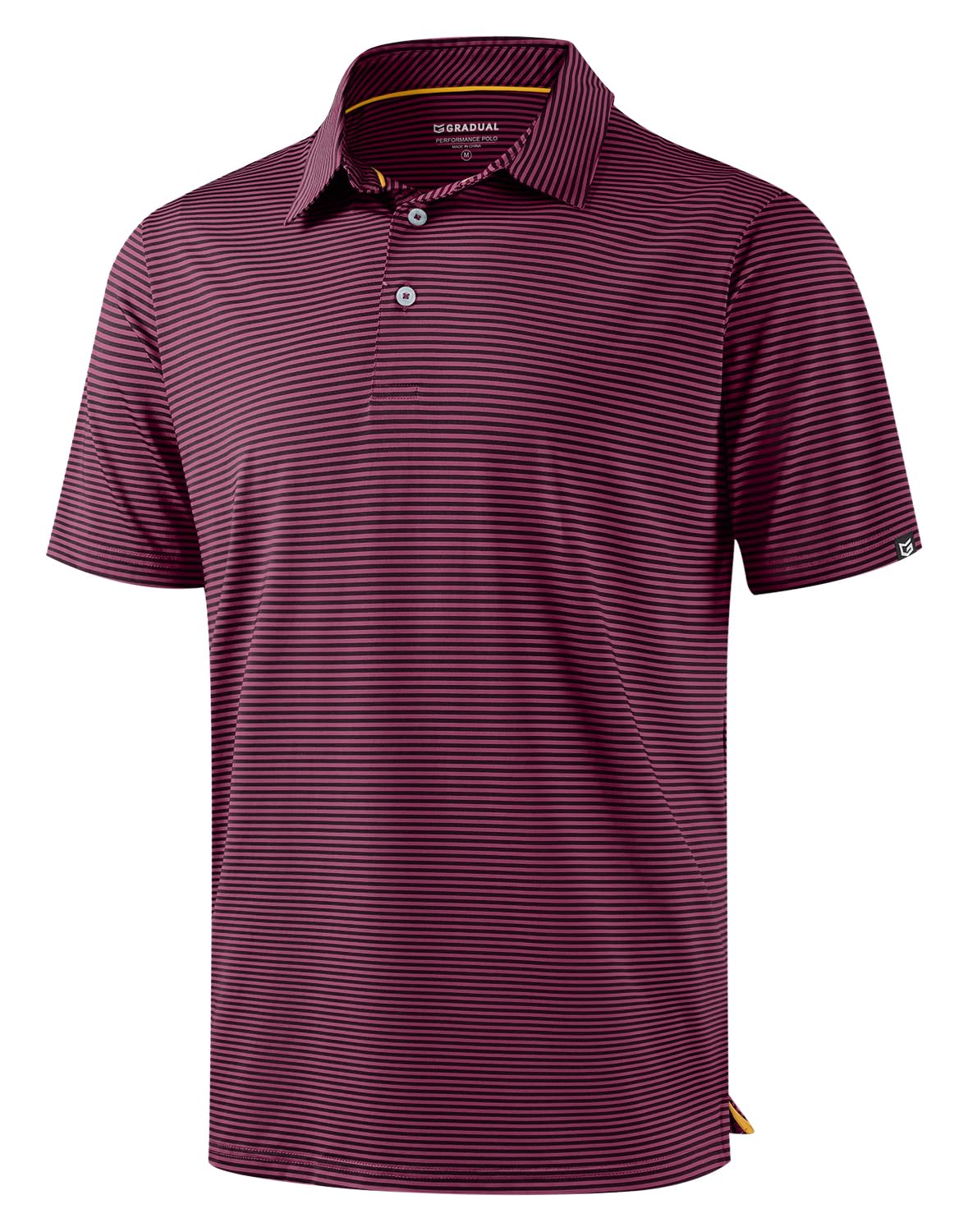 G Gradual Mens Golf Shirt Dry Fit Moisture Wicking Performance Short Sleeve Striped Polo Shirts for Men Dressy Casual — view 15