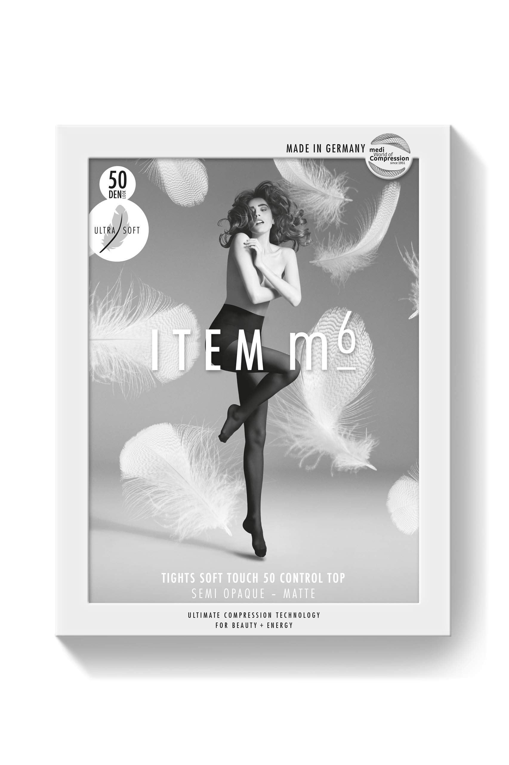 ITEM m6 - SOFT TOUCH Control Top TIGHTS Damen | schwarz | L+ | L1 | Strumpfhose im 50 DEN Look