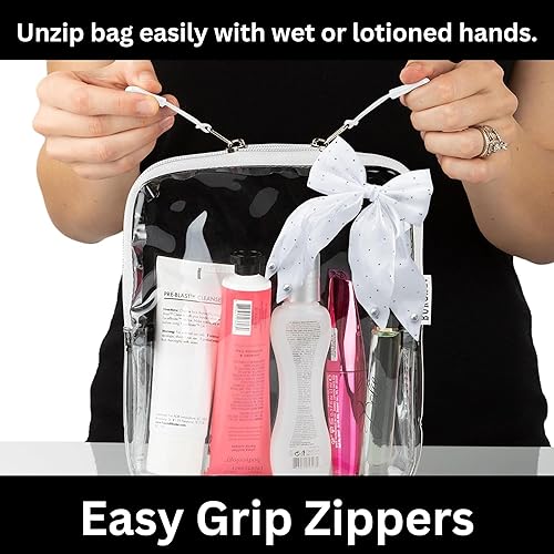 Miniatura 4 de Juego de 4 bolsas de aseo transparentes aprobadas por la TSA. Brisa a través de la seguridad, accede a los artículos rápidamente y organiza