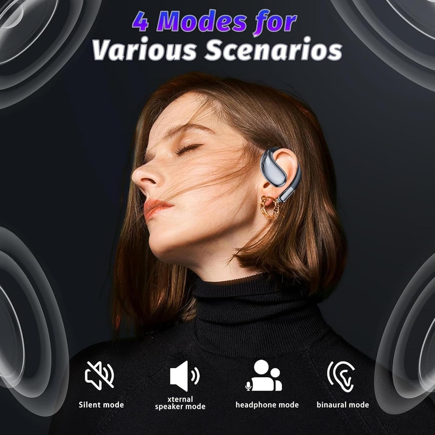 Language Translator Earbuds, Real Time Translation Headphones, AI Translator Earbuds, HD Sound Translator Earbuds 144 Languages, 60h Long Life and HiFi Sound for Travel Learning