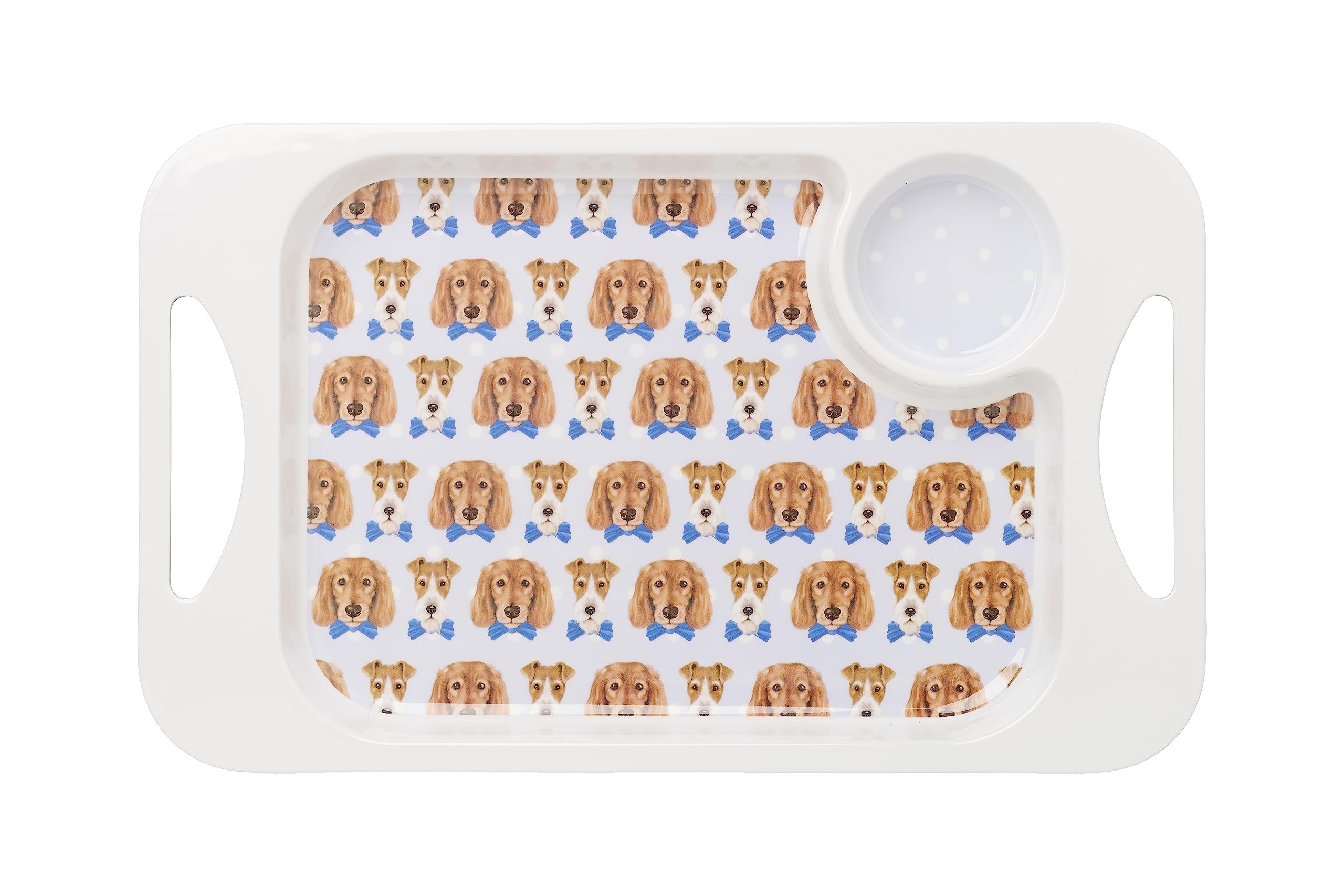 Rosa Lifestyle Dog Lightweight Melamine Snack Tray With Handles - Rectangular 33.8Cm X 20.6Cm - Lightweight Tea & Sandwich Tray - 345G
