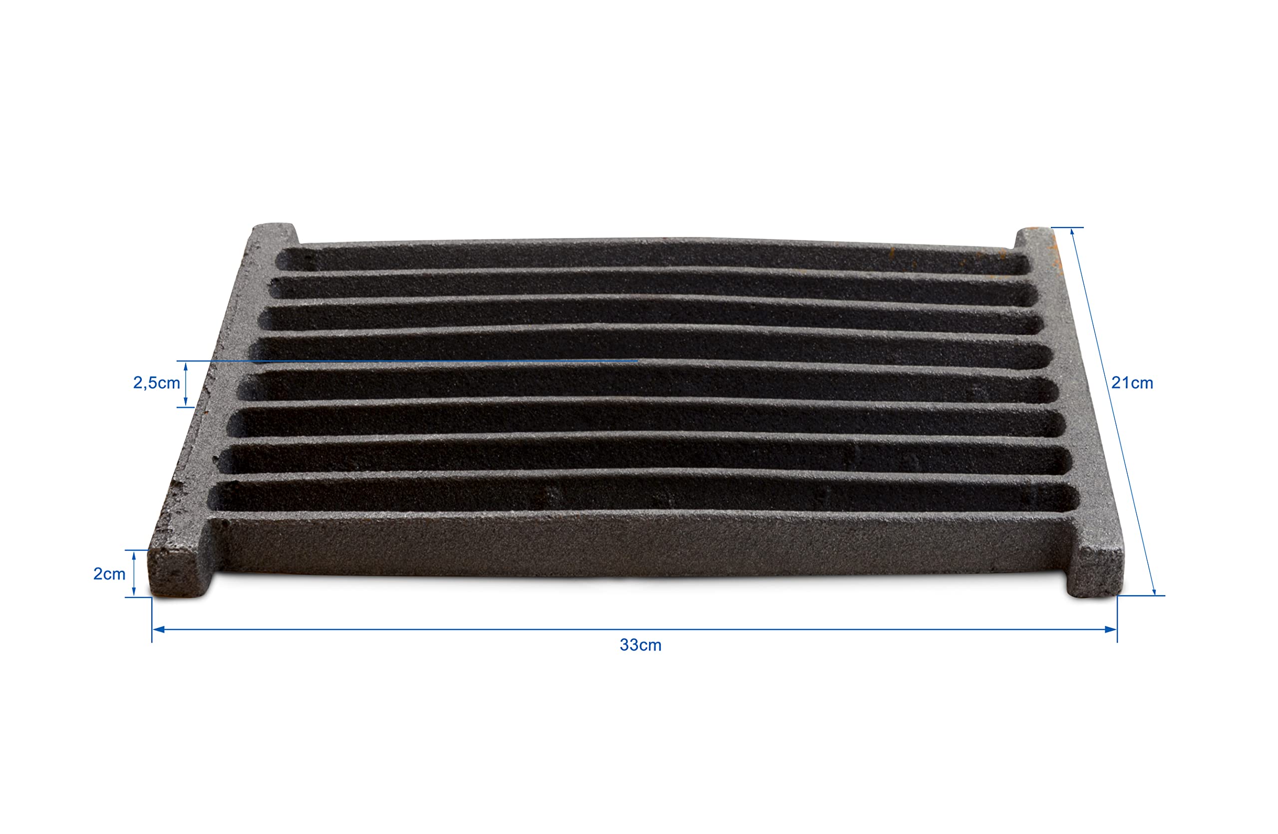 Feuerrost - Kohlerost - Ascherost - Kaminrost 33 x 21 cm, das Original aus massivem Gusseisen von Ihrem Grillrostprofi.