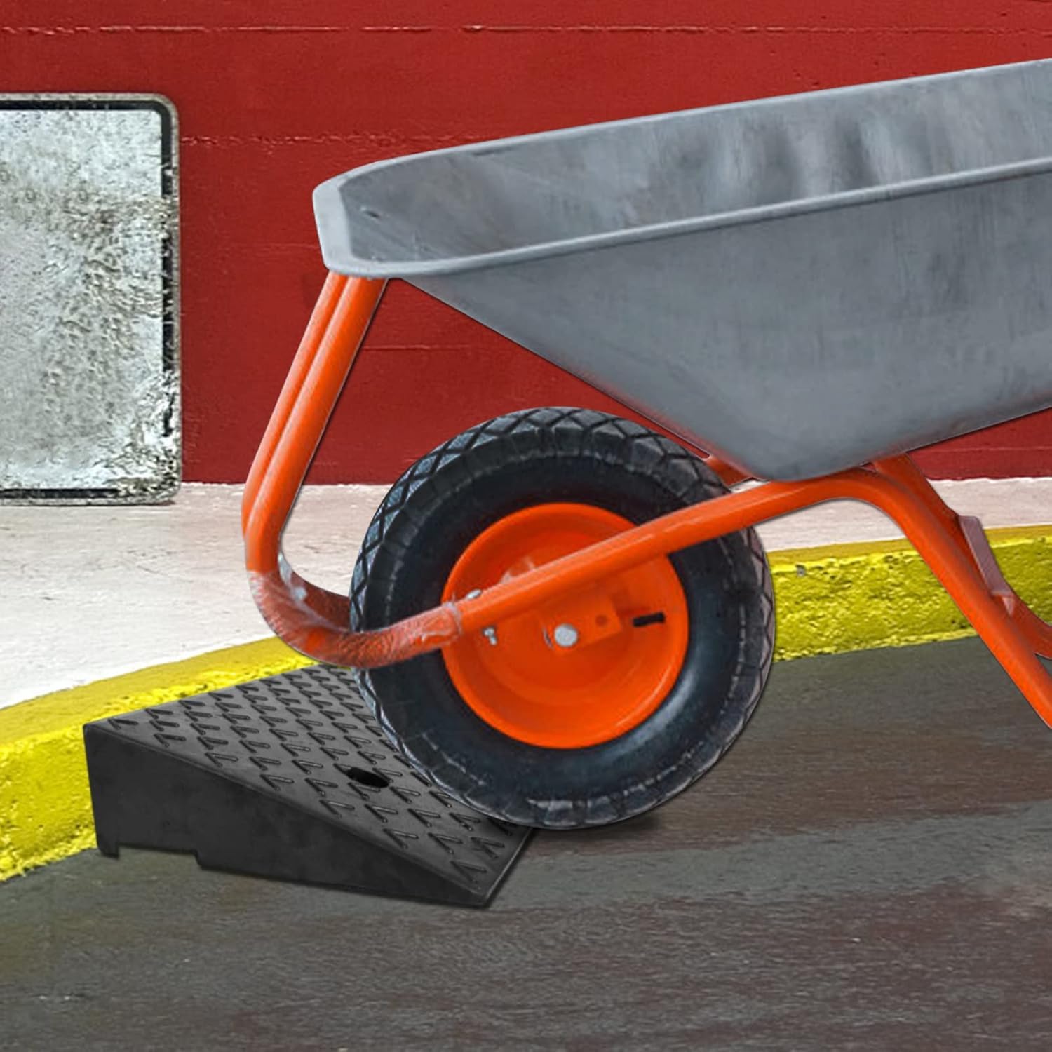 FIVMEN Set di 2 rampe di soglia in gomma portatili con superficie antiscivolo per sedia a rotelle, altezza 10 cm