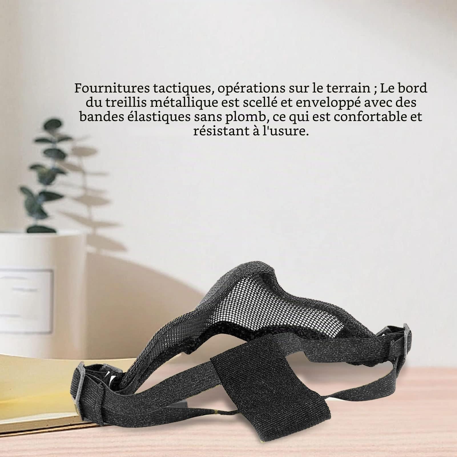 Fockety Protection du Visage, Grille de Protection en Acier de 54 à 62 Cm, Demi-Visage, Design Cool Haute Résistance pour Les Activités de Plein air.