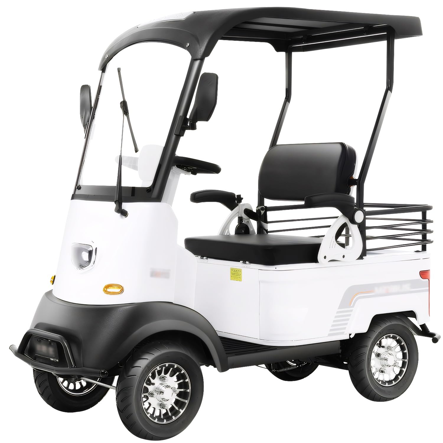 Electric Golf Cart 4 Wheel Mobility Scooter for Seniors with Storage Box, Farm Load Truck for Seniors and Adults Comes, Courtesy Car (Color : White, Size : Lead ACID-800W+60V32AH)