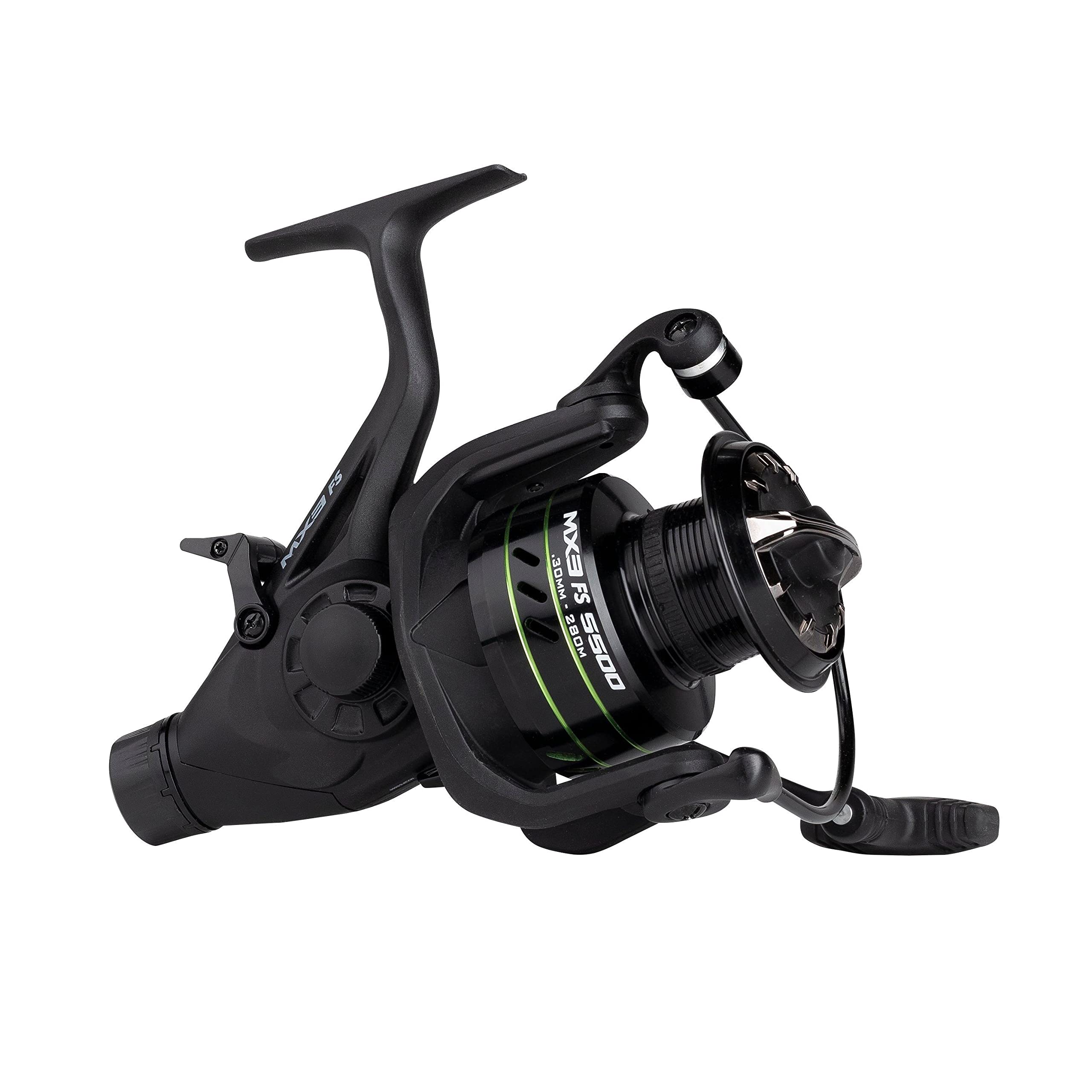 Mitchell MX3 FS Freespool Baitrunner - Mulinello da pesca in alluminio, 5+1 cuscinetti, per pesca alla carpa, nero
