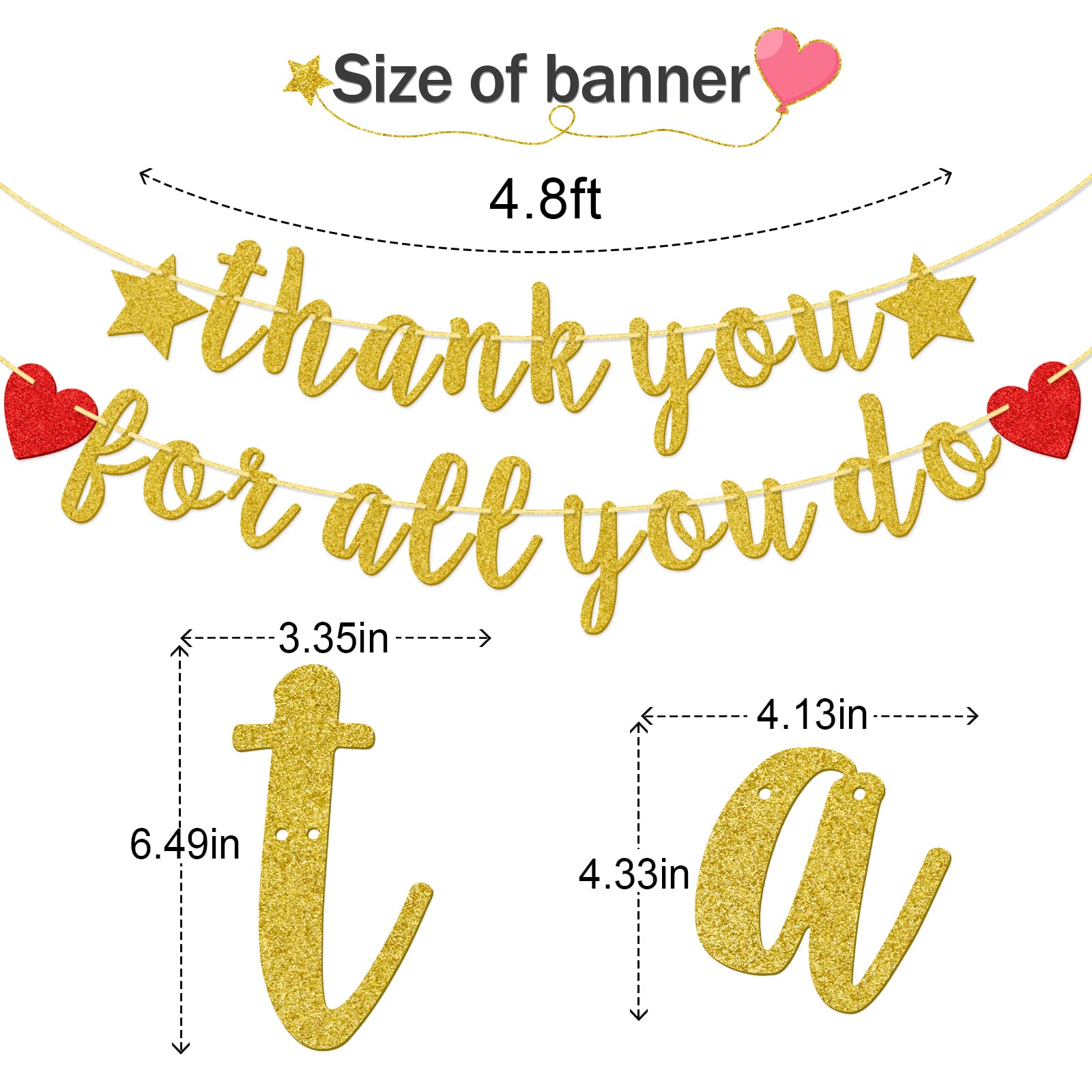 Appreciation Banner Thank You For All You Do Banner, Pre-strung Teacher ...