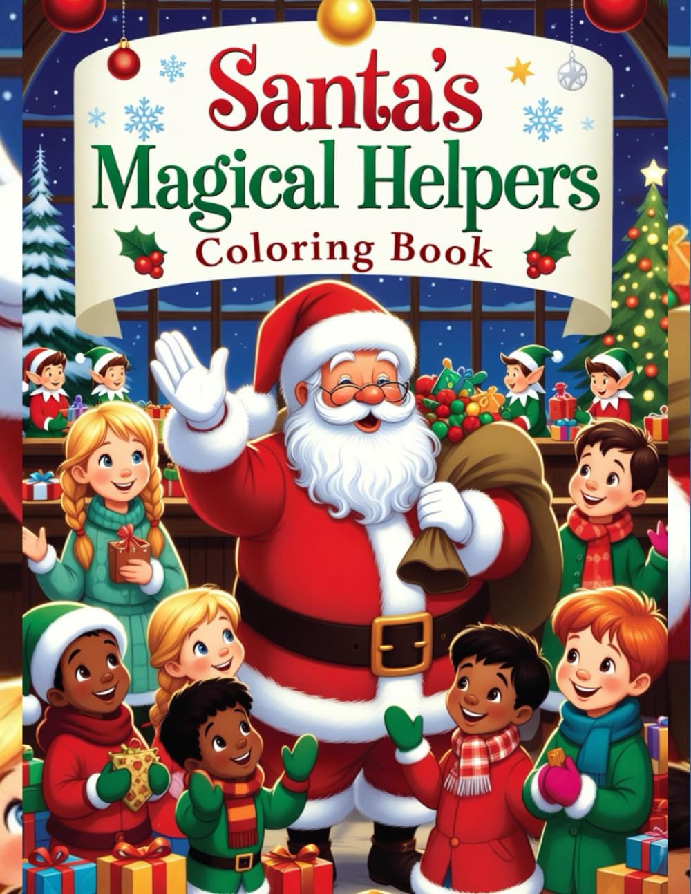 Santa's Magical Helpers Coloring Book: 30 Festive Christmas Pages for Ages 4–8