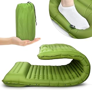 SupZimer Materassino Campeggio Autogonfiabile, Materasso Campeggio Ultraleggero e Impermeabile con Cuscino per Trekking, Escursionismo, Zaino in Spalla, Tenda (Verde)