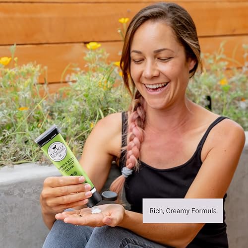 Miniatura 4 de Dionis Loción perfumada de leche de cabra para el cuidado de la piel Verbena y crema de 8.5 onzas, crema para manos y cuerpo 3.3 onzas y jabón en