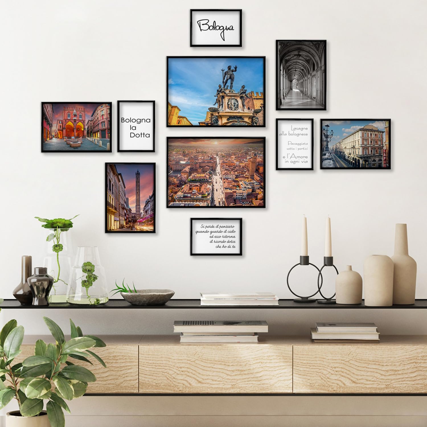 Giallobus - Set 10 poster da parete - Raccolta città Bologna - Carta Patinata - | 2 x A3 42x30cm | 4 x A4 30x21cm | 4 x A5 21x15cm | - SENZA CORNICI - Stampe moderne soggiorno