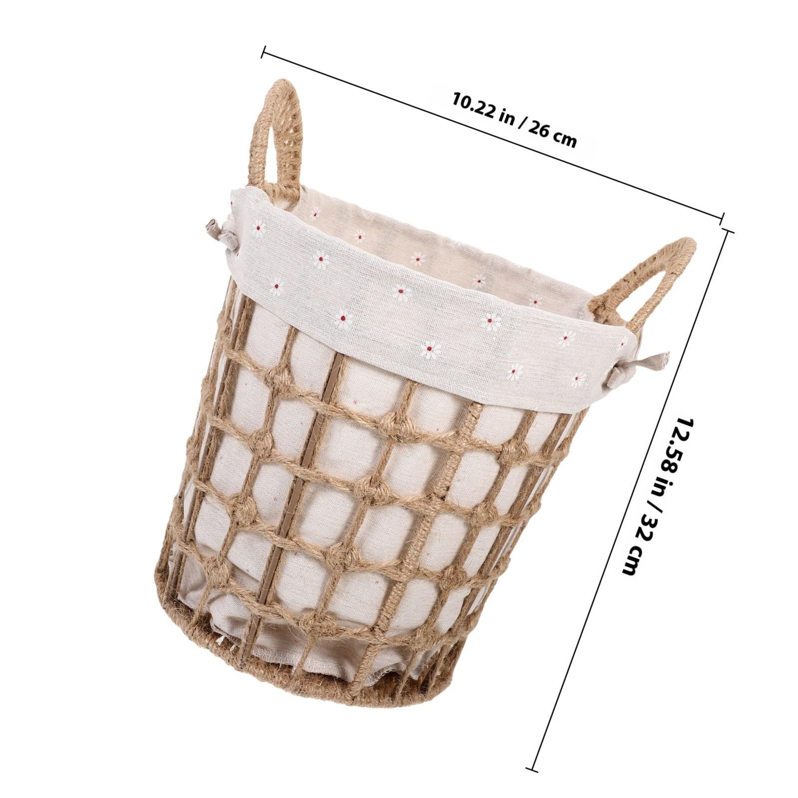 Toddmomy Cesta de Almacenamiento Tejida con Forro de Lino y Asas de Cuerda de Cáñamo, Organizador Pequeño Adecuado para Baño o Dormitorio, Resistente y Funcional