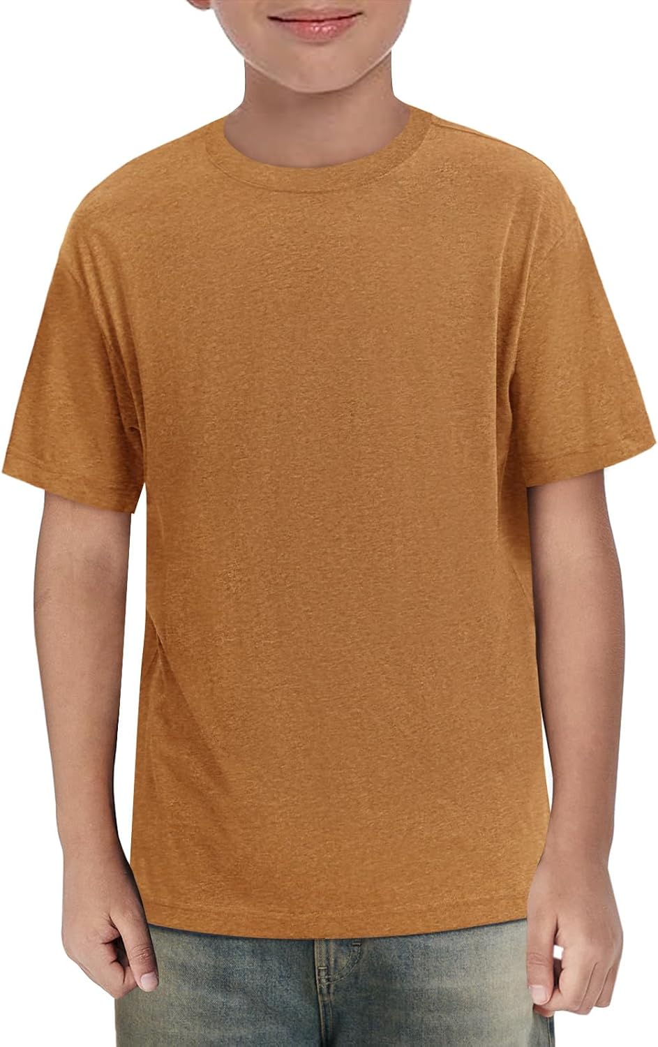 Haloumoning Boys Short Sleeve Shirts Kids Summer Crewneck T-Shirts Casual Tops Tees 5-14 Years