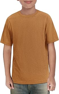 Haloumoning Boys Short Sleeve Shirts Kids Summer Crewneck T-Shirts Casual Tops Tees 5-14 Years