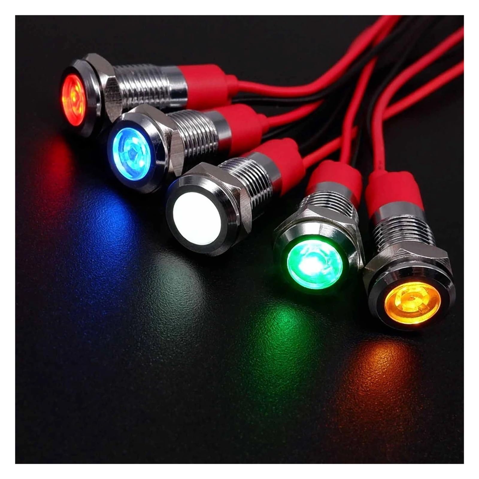 Indicador Luminoso De Metal FANNIXI, 6 Mm, Para 3V-220V (rojo, Naranja, Verde, Azul) - Luz De Señal Para Paneles