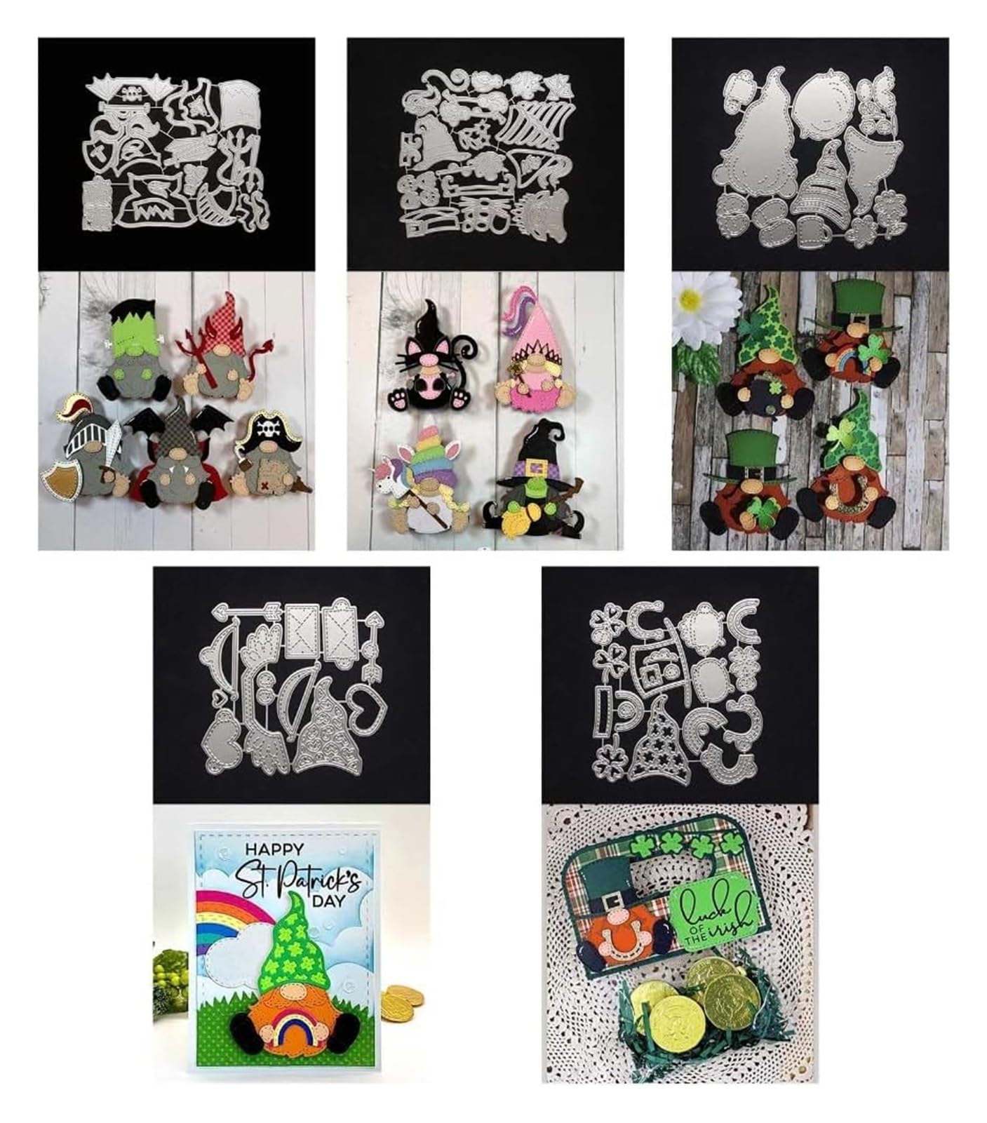 Kit de fabricación de moldes de bricolaje Gnomo de Navidad troqueles de corte de metal para álbumes de recortes, plantilla de troquelado de tarjetas en relieve DIY álbum de fotos plantilla decoración