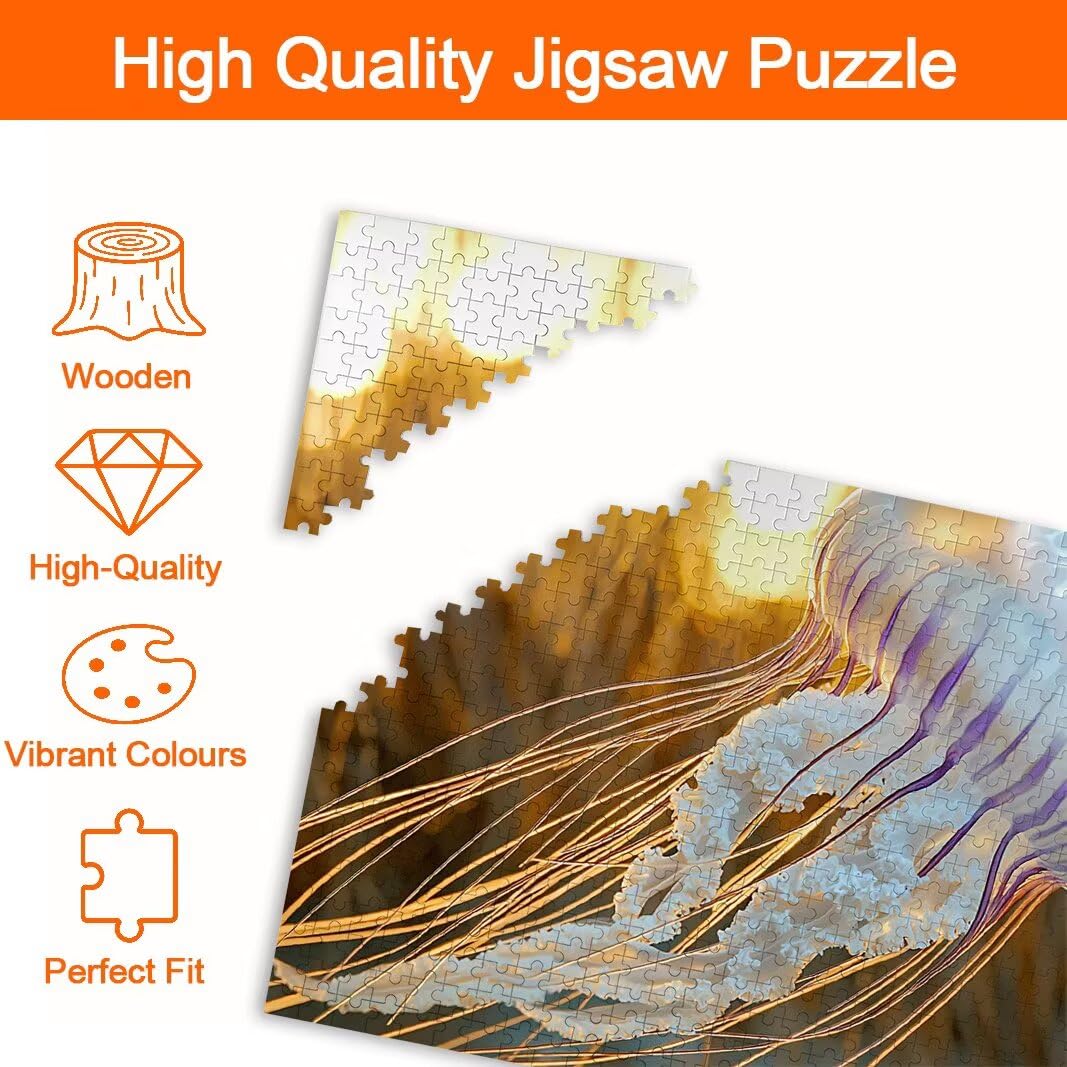 Puzzle 5000 elementów, puzzle meduzy dla dorosłych, drewniane puzzle