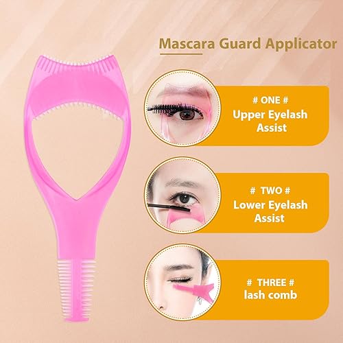 Miniatura 3 de 3 protectores de rímel, 3 en 1 herramientas de pestañas aplicador de protección de rímel, protector de pestañas, herramienta de rizador de pestañas,