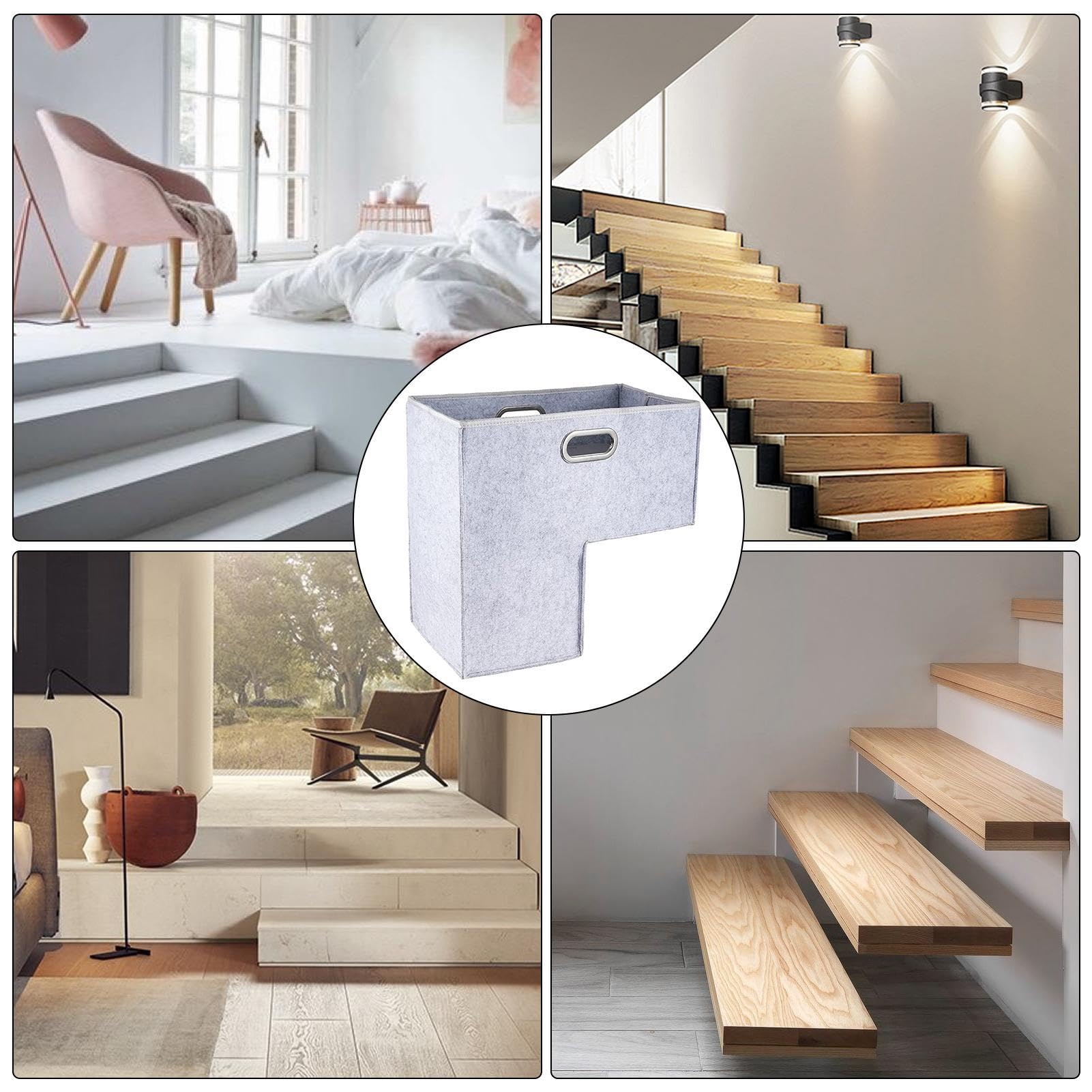 Cestino Per Scale In Feltro - Organizzatore Pieghevole Per Gradini, Ideale Per Giocattoli E Lavanderia - Foto 3