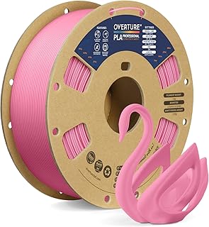 OVERTURE PLA Plus (PLA+) Filamento 1.75mm, PLA Premium Más Resistente y Duradero, Filamento para Impresoras 3D con Resistencia Profesional, 1kg Carrete de Cartón, +/- 0.02mm (Rosa)
