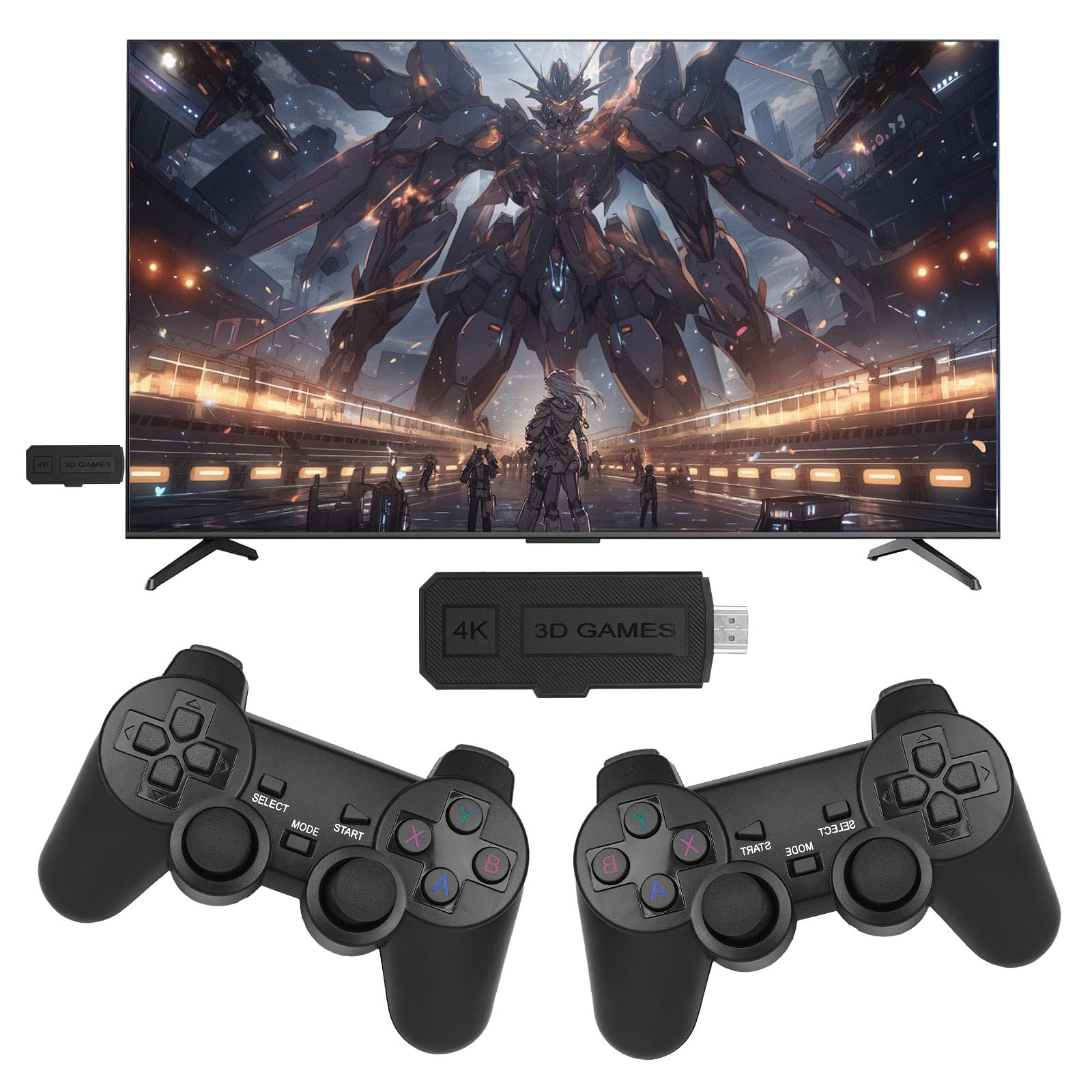 X2 Gaming Stick with 42000 Large 3D Retro Games, high-end 256GB Wireless Retro Gaming Console, 49 emulators, Two 2.4GHz Wireless Controllers, and 1280 * 720 4K Full HD Output