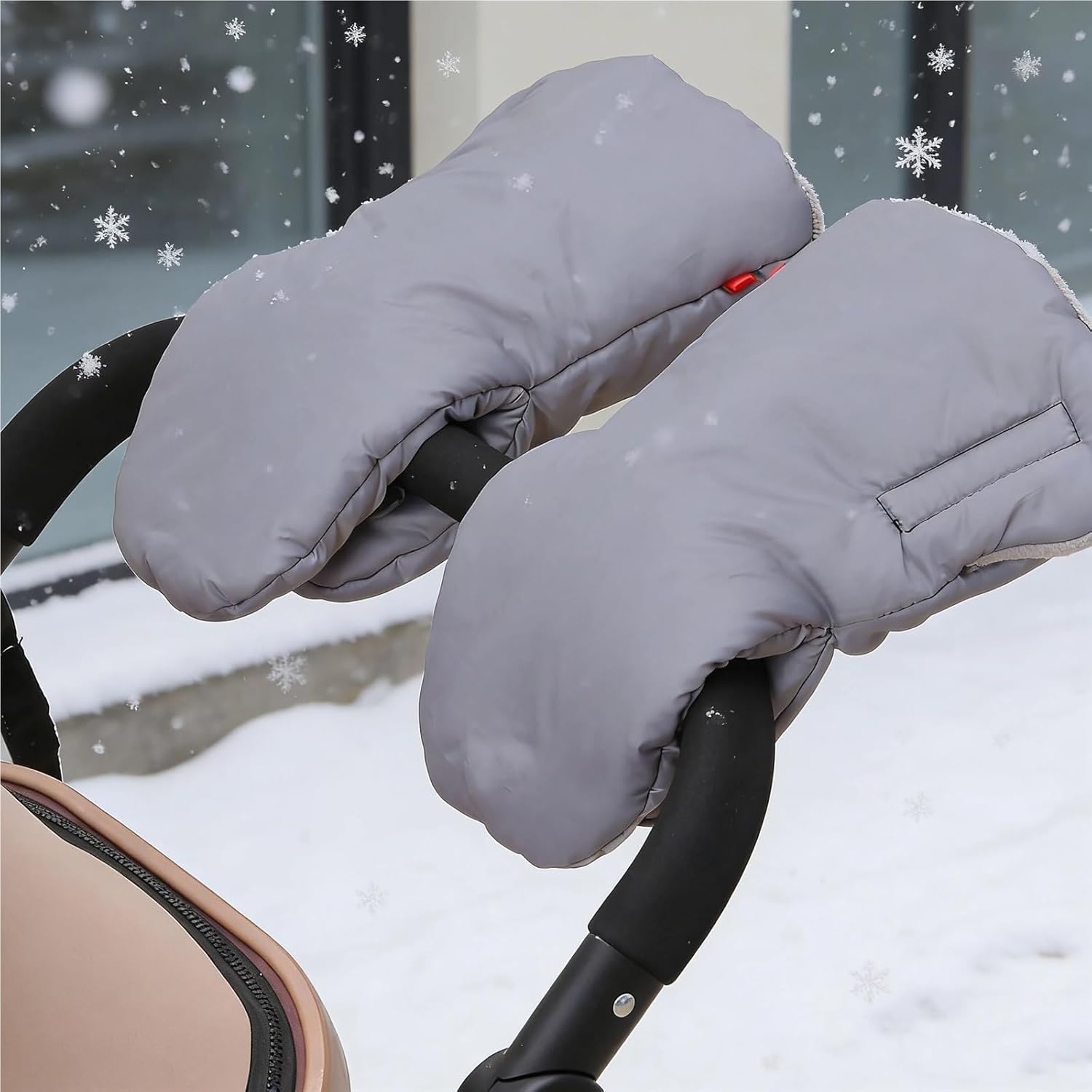 Stroller Gloves 2-Pair Warm Fleece Baby Stroller Hand Muffs, Thick Pram & Pushchair Handle Covers