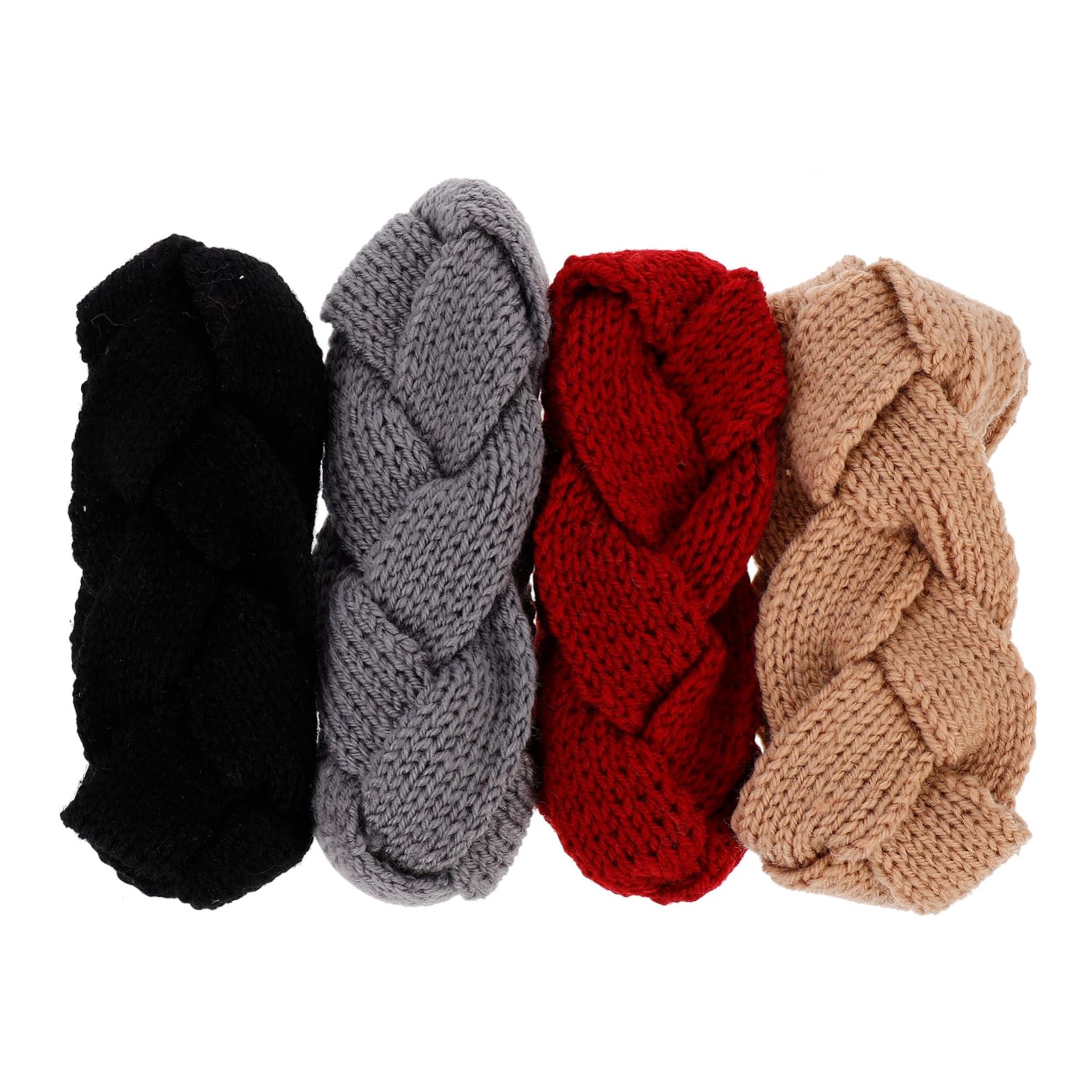 Veemoon Warm Knit Headband Set for Women Furry Hat Knotted Crochet Hairband Ear Warmer