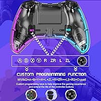 Vista 5 de Megadream Controlador de juego inalámbrico transparente para iOS Android PC NS Switch PS5 PS4 PS3 funciona con iPhone131211X, iPad, Samsung, Apex