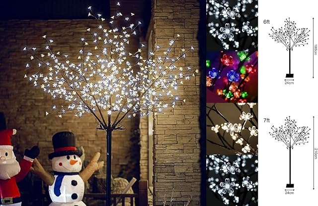 LED Kyoto Tree Christmas Lights Multi-Function Indoor/Outdoor (180cm/6ft 300LED, Warm White/Cool White)