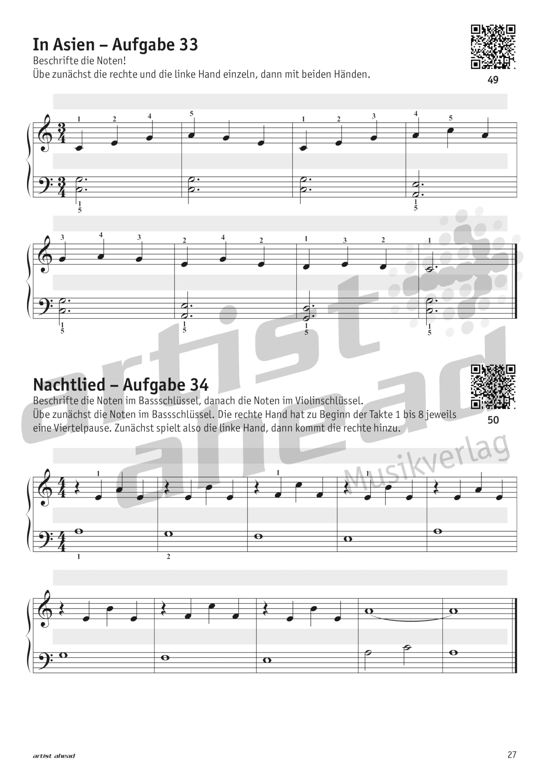 Einfach Klaviernoten lernen für Anfänger!: Das superleichte Notentraining für Klavier & Keyboard - einfach Noten lesen lernen im Violin- und Bassschlüssel (inkl. QR-Codes + Audio-Download)