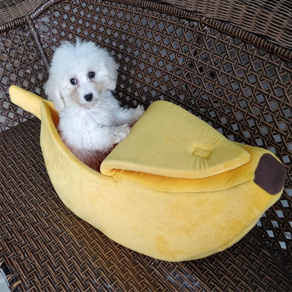 Pet Bed, Warm Little pet Animal Bed, Guinea Pig, Hamster Cotton nest, Hedgehog, Rat, Chinchilla Guinea Habitat Mini House, pet Bed Soft cat Hug Bed, Cute Banana cat Bed House