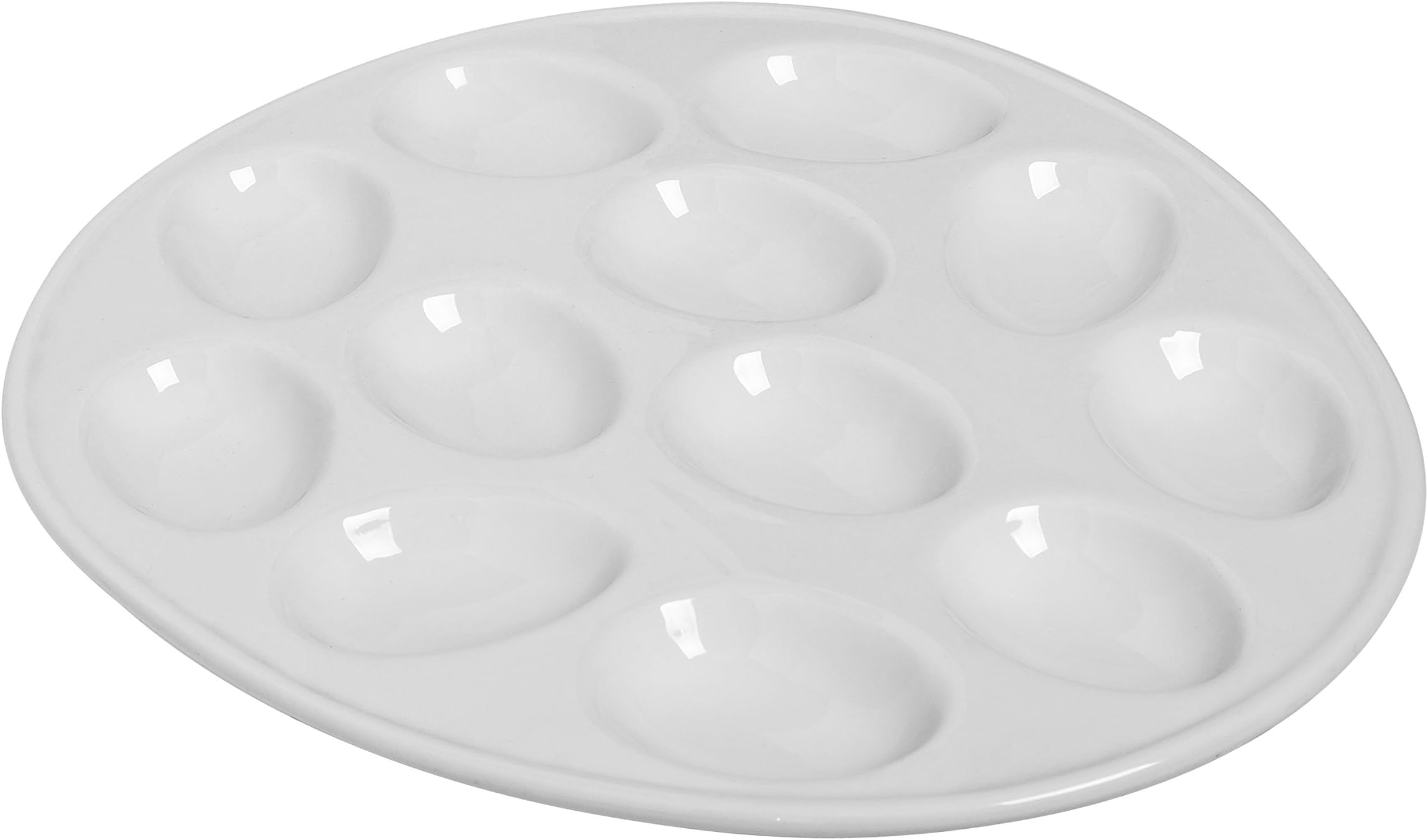 Kitchen Supply White Porcelain Egg Plate