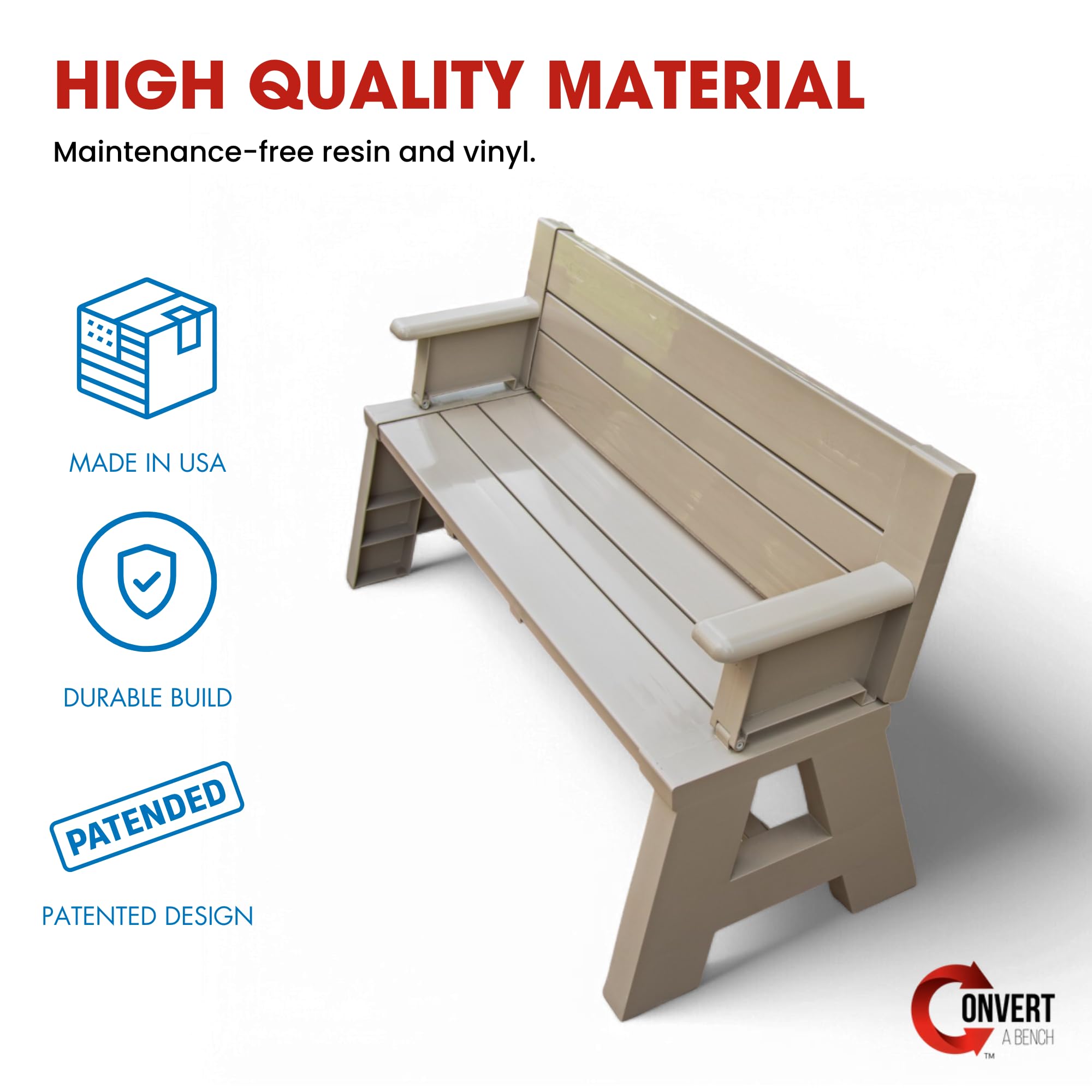 Convert a Bench Folding Resin Picnic Table and Bench | Driftwood