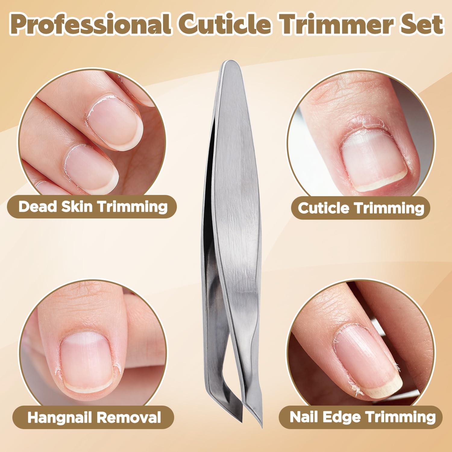 2 Pieces Mini Cuticle Cutter, Professional Cuticle Nippers Cuticle Scissors, Hangnail Clipper Cuticle Trimmer Tweezers, For Finger Toe Dead Skin Remove (round)