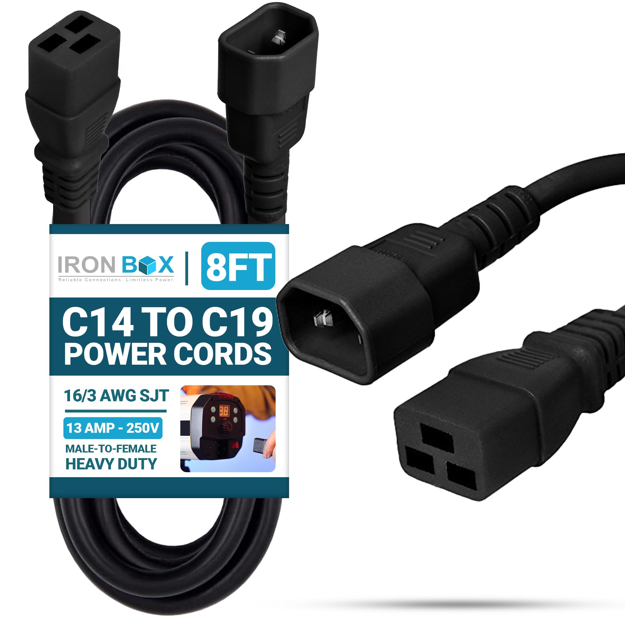 Amazon.com: IronBox Electric C14 to C19 Power Cords - 13A, 250V