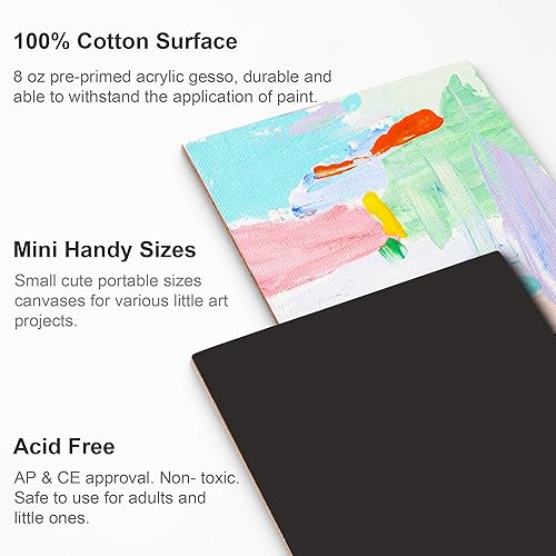 Miniatura 4 de AUREUO Mini panel de lienzo magnético de 2.5 x 2.5 pulgadas, paquete de 24 unidades, lienzo cuadrado pequeño, juego de vacaciones para niños, ideal