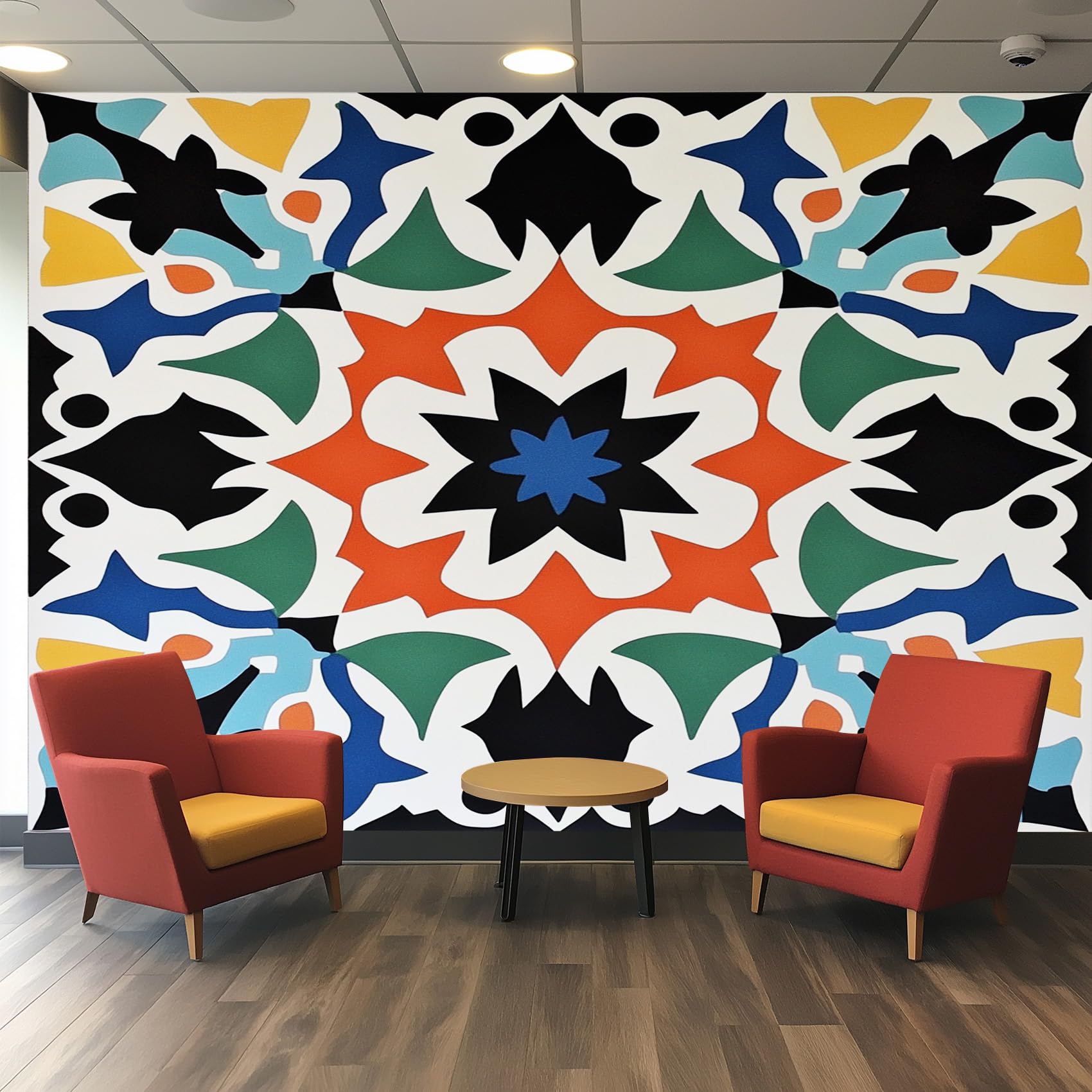 Papier peint panoramique marocain geometrique grand format 200x140cm haute qualite