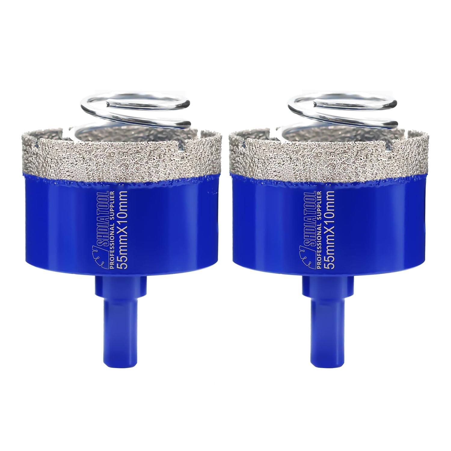 SHDIATOOL Diamond Drill Core Bits, Diameter 2-3/16-inch Hole Saw with Triangle Shank, Working Depth 30mm for Drilling Porcelain Tile Marble Ceramic Granite on Drill Machine 55mm(2 of Pack)