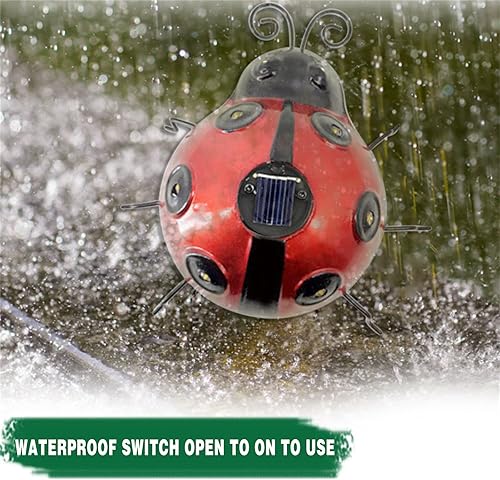 Miniatura 4 de Luces solares para exteriores, luz solar de jardín, lámpara de mariquita para decoración de jardín, 5.79 x 5.51 pulgadas, luz LED impermeable de