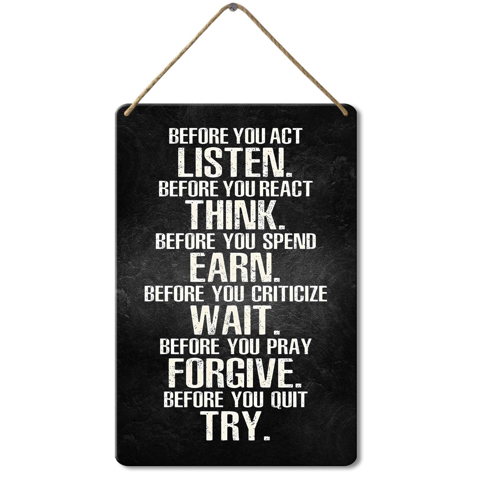 Wooden Sign Inspirational Quotes Wall Art Sign, 8x12 Inch, Motivational Wooden Sign
