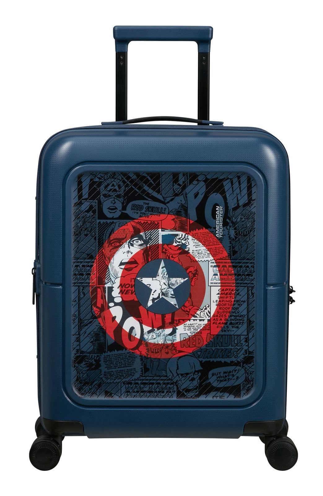 American Tourister Dashpop Disney - Spinner S, Expandable Cabin Luggage, 55 cm, 41/47 L, Multicolour (Captain America Shield)