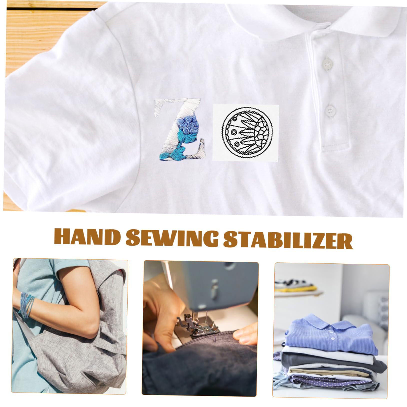 Tofficu 5 Hojas suministros de bricolaje de coser estabilizadores de bordado decorativos Malla stitching equipo soluble estabilizador rasgable para bordar pegar y coser papel de bordar