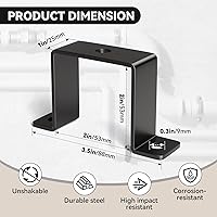 Vista 2 de 3 Pcs 2"x2" Square Tube Strap Clamp U shaped Steel bracket Square Pipe Clamp with Black Powder Coated Wood Deck Fence Post Tie Square Tube