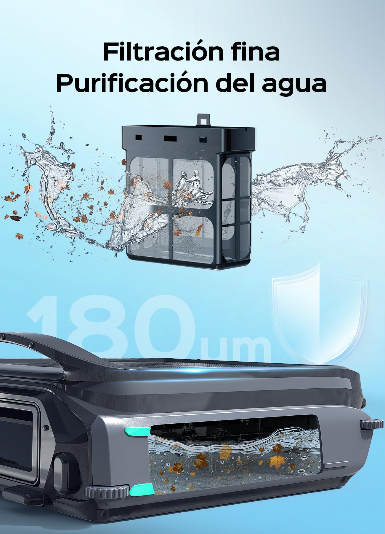 WYBOT F1 Skimmer Piscina con Energía Solar Y Batería, Limpia La Superficie del Agua Automáticamente, App Inteligente, Funciona 24h, para Toda Piscina-Robot Piscina Sin Cables,Verde Oliva