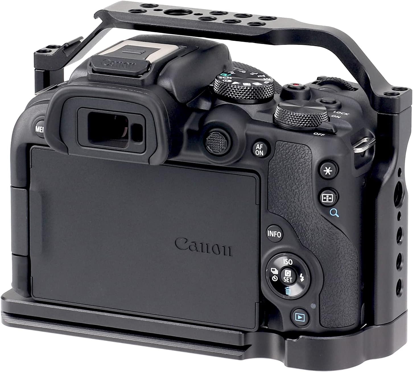 Foto4easy r10 cage for Canon R10 Camera with Quick Release Plate for Arca-Swiss,1/4" & 3/8" Screw Holes and Cold Shoe Mount for Camera Accessories
