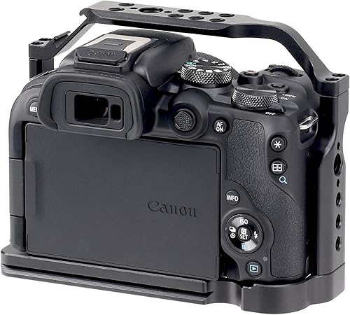 Miniatura 5 de Jaula Foto4easy R10 para cámara Canon R10 con placa de liberación rápida para Arca-Swiss, orificios para tornillos de 1/4 y 3/8 pulgadas y soporte