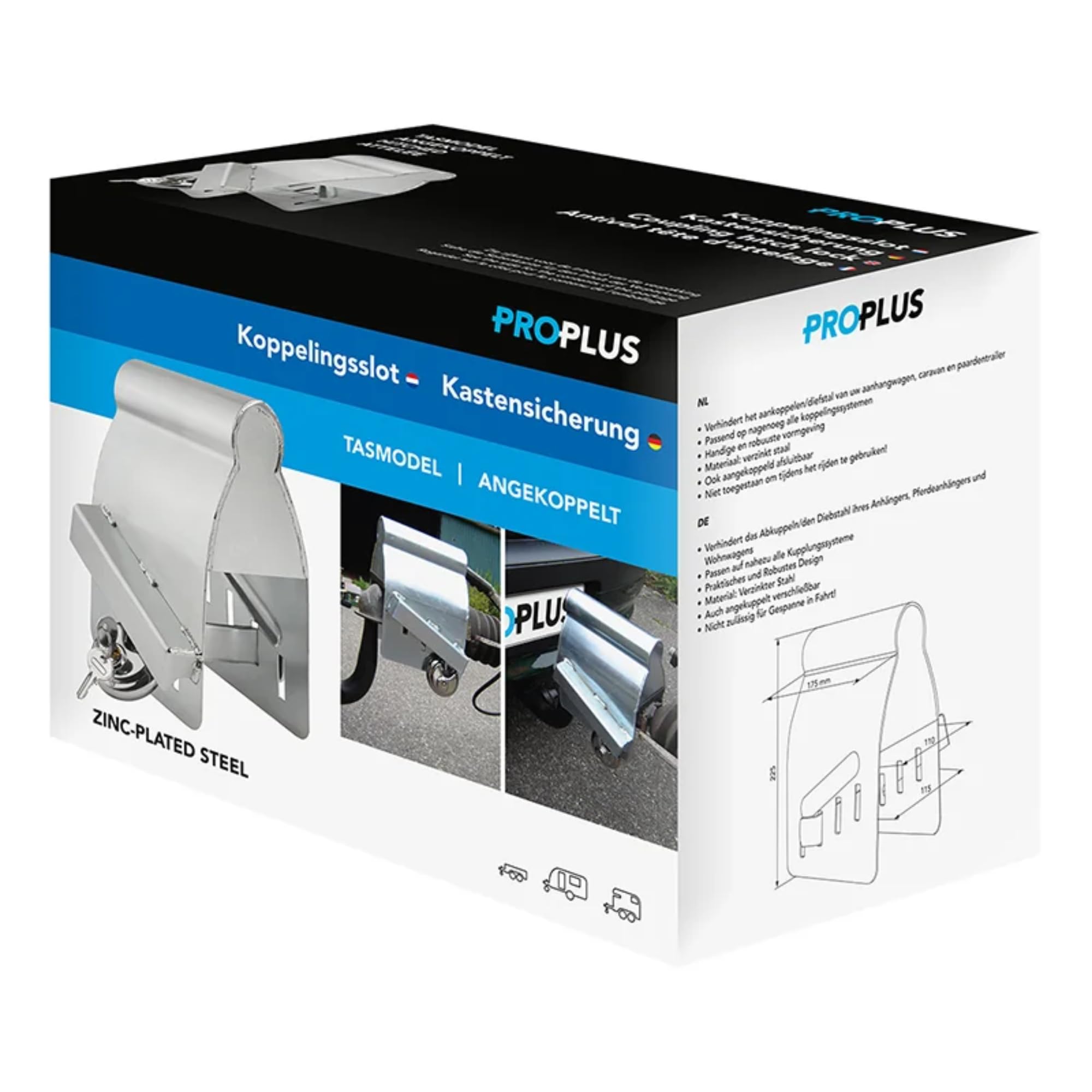 ProPlus Antivol Tête d’Attelage Mobile 70 mm Diamètre Serrure – pour Remorque, Caravane et Van – Cadenas Disque + 2 Clés Inclus – Métal Argenté | Acier galvanisé robuste pour sécuriser votre caravane ou remorque à l'arrêt, même lorsqu'elle est attelée au